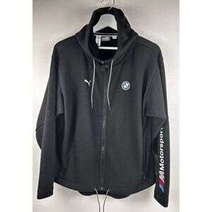 Puma Bmw Motorsport Women's Small Zip Up Hoodie Black Lightweight Jacket